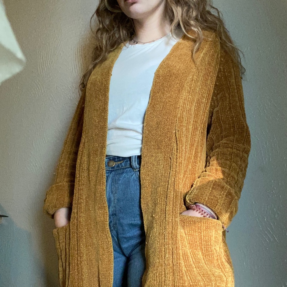 Mustard yellow over sized cardigan